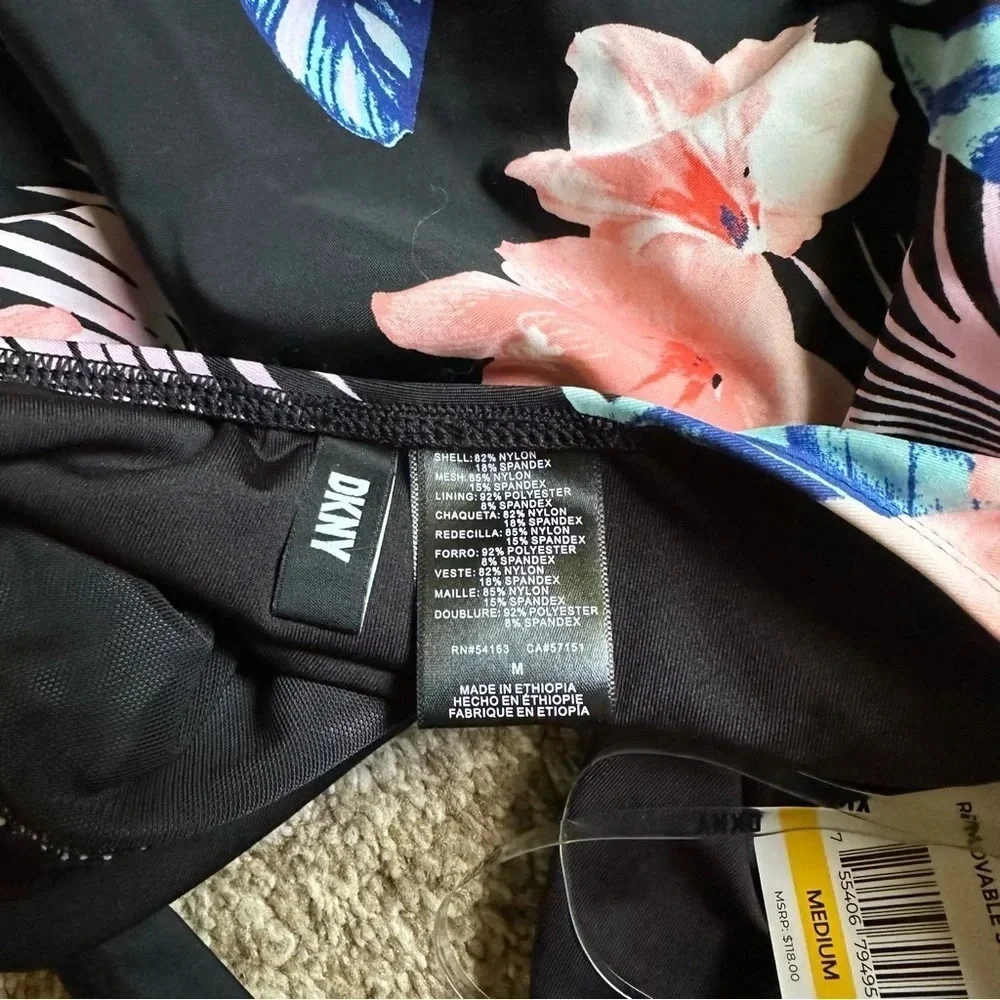 DKNY Women's One Piece Tummy Control Halter Neckline Swimsuit Sz‎ Medium - Picture 4 of 9